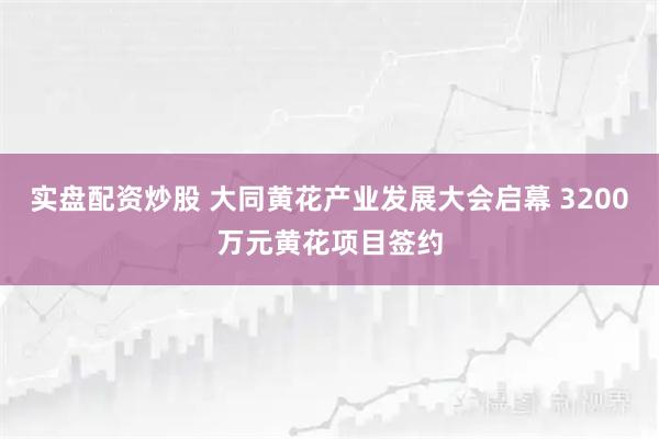 实盘配资炒股 大同黄花产业发展大会启幕 3200万元黄花项目签约